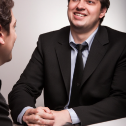 A businessperson resolving a conflict with a client through a calm discussion.
