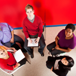 A classroom setting with diverse students engaged in a short course.