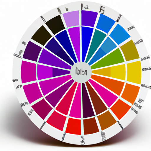 A color wheel with various color harmonies highlighted.