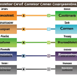 A comparison chart of different CRM solutions with key features highlighted.