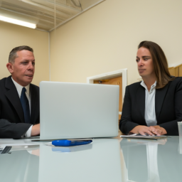 A contractor meeting with a client to discuss project details.