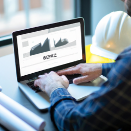 A contractor using software to manage project costs.