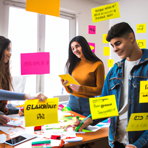 A creative ad campaign being developed by students.