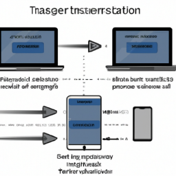 A diagram showing the flow of encrypted data between devices.