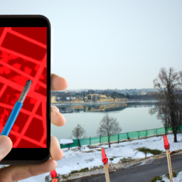 A digital map showing geofences around a construction site.