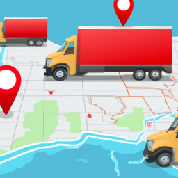 A fleet of delivery trucks equipped with GPS tracking devices.