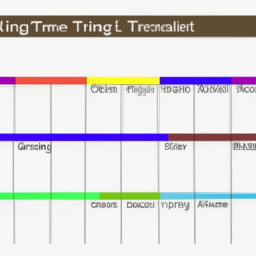 A Gantt chart displayed on a computer screen, illustrating task dependencies and timelines.
