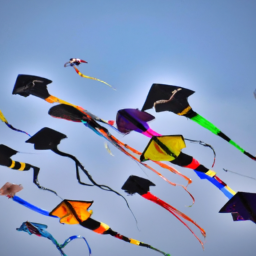 A group of people flying kites during the Basant festival in Lahore.