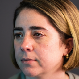 A person actively listening during a conversation, showing attentive body language.