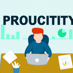 A person analyzing productivity data on a laptop.