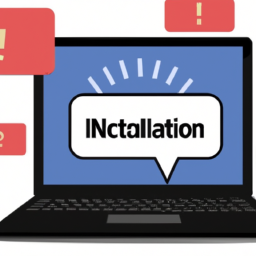 A person working on a laptop with notification pop-ups.