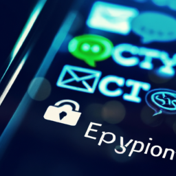 A secure texting app interface highlighting encryption features.