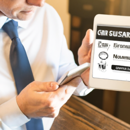 A small business owner reviewing CRM options on a tablet.