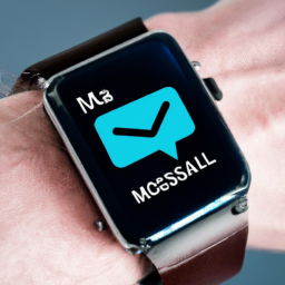 A smartwatch alerting a user with a notification.