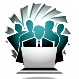 A team of diverse individuals collaborating on a project using laptops and tablets.