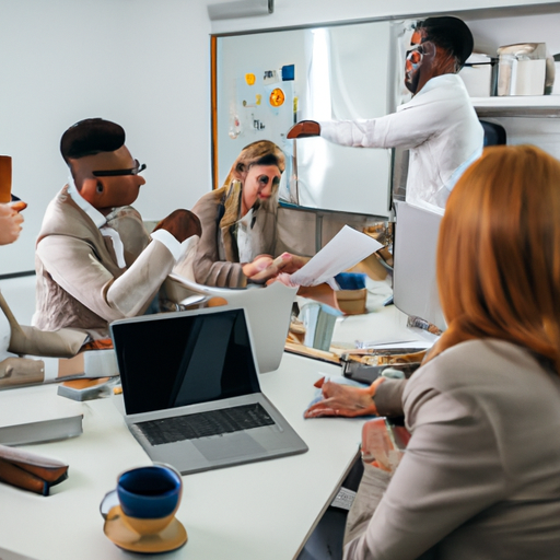 A team of professionals discussing BCRM strategies.