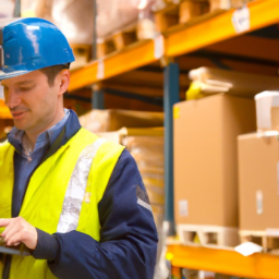 A technician using a tablet to monitor equipment data in real-time.