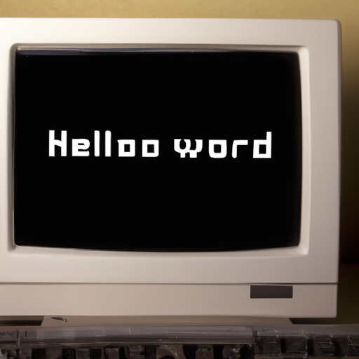 A vintage computer displaying 