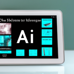 AI-driven web design tool suggesting layout changes on a tablet.