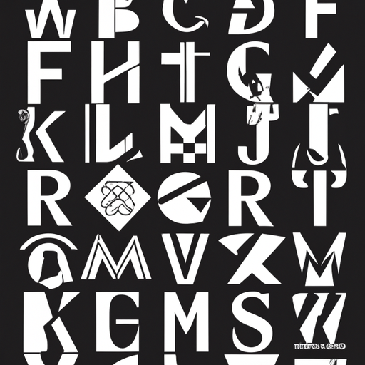 An array of different typefaces laid out on a table.