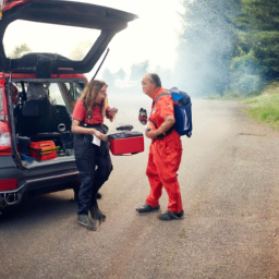 An emergency response team using GPS devices during a rescue operation.
