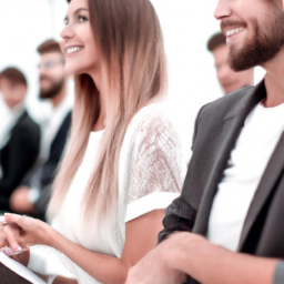 An employee attending a training session on using business templates effectively.