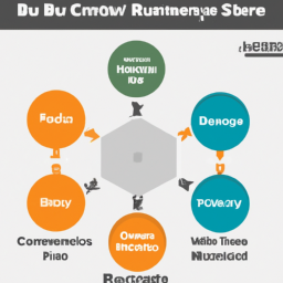 An infographic showing the key features of Buildors.com CRM for contractors.