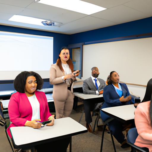 An instructor giving a lecture on social media marketing strategies.