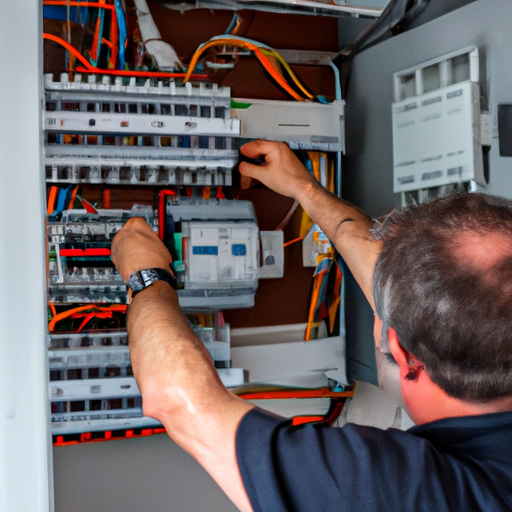 Electrician performing maintenance.