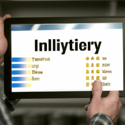 Field technician using a tablet to check inventory levels in real-time.