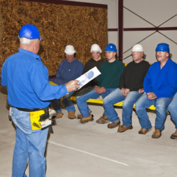 Workers attending a safety training session on-site.